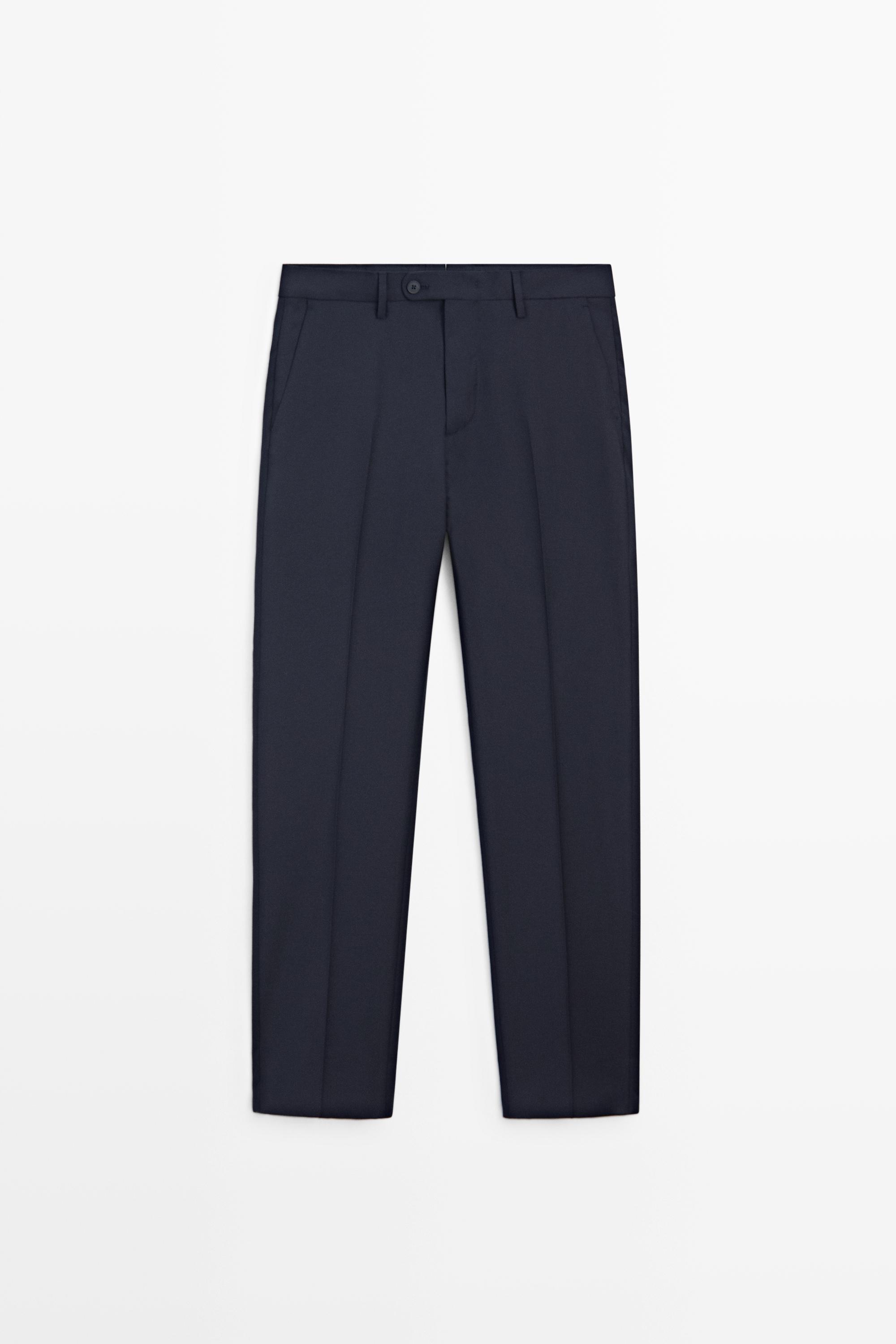 Textured suit pants